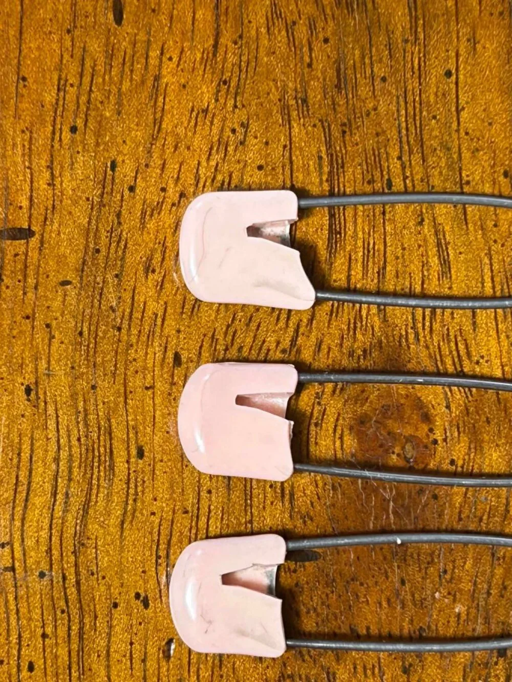 Vintage Pink Diaper Safety Pins - Set of 4